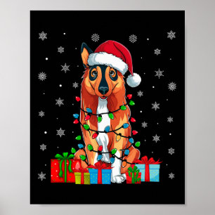 Ugly Xmas Lights Weihnachtsmannmütze Norwegischer  Poster