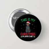 Ugly Xmas Santa German Drahthaar Pointer Dog Chri Button (Vorne & Hinten)