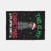 Ugly Xmas Santa German Drahthaar Pointer Dog Chri Fleecedecke (Vorderseite (Horizontal))