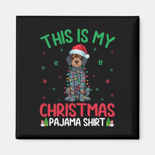 Ugly Xmas Santa German Drahthaar Pointer Dog Chri Magnet (Vorne)