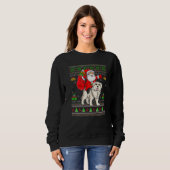 Ugly Xmas Santa Riding Great Pyrenees Dog Christma Sweatshirt (Vorne ganz)