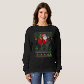 Ugly Xmas Santa Riding Miniature Schnauzer Dog Chr Sweatshirt (Vorne ganz)