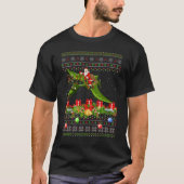 Ugly Xmas Santa Riding Pterodactyl Dinosaur Bird C T-Shirt (Vorderseite)