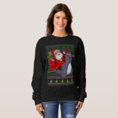 Ugly Xmas Santa Riding Seals Christmas Sweatshirt (Vorne ganz)