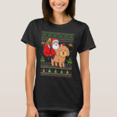 Ugly Xmas Santa Riding Toy Poodle Dog Christmas T-Shirt (Vorderseite)