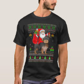 Ugly Xmas Santa Riding Yorkshire Terrier Dog Chris T-Shirt (Vorderseite)