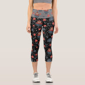 Ugly Xmas Scandi Bull Black High Waisted Capris (Vorderseite)