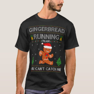 Ugly Xmas Sweater Gingerbread Running Team T-Shirt