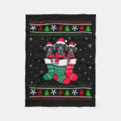 Ugly Xmas Sweater Great Dane Dog In Christmas Sock Fleecedecke (Vorderseite)