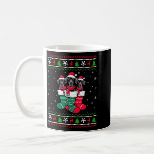 Ugly Xmas Sweater Great Dane Dog In Christmas Sock Kaffeetasse (Links)