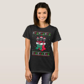 Ugly Xmas Sweater Great Dane Dog In Christmas Sock T-Shirt (Vorne ganz)