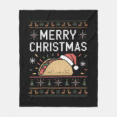 Ugly Xmas Sweater Lights Santa Taco Fleecedecke (Vorderseite)