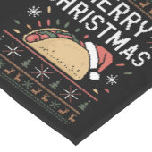 Ugly Xmas Sweater Lights Santa Taco Kurzer Tischläufer (Ecke)