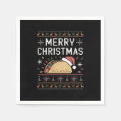 Ugly Xmas Sweater Lights Santa Taco Serviette (Vorderseite)