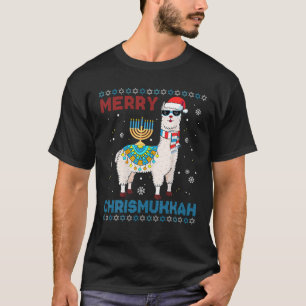 Ugly Xmas Sweater Merry Chrismukkah Niedlich Llama T-Shirt