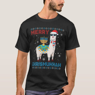 Ugly Xmas Sweater Merry Chrismukkah Niedlich Llama T-Shirt