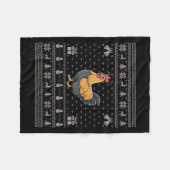 Ugly Xmas Sweater Style Chicken Reindeer Christmas Fleecedecke (Vorderseite (Horizontal))