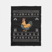 Ugly Xmas Sweater Style Chicken Reindeer Christmas Fleecedecke (Vorderseite)