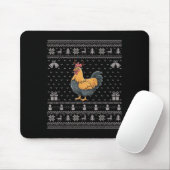 Ugly Xmas Sweater Style Chicken Reindeer Christmas Mousepad (Mit Mouse)