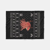 Ugly Xmas Sweater Style Cuttlefish Reindeer Christ Fleecedecke (Vorderseite (Horizontal))