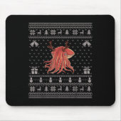 Ugly Xmas Sweater Style Cuttlefish Reindeer Christ Mousepad (Vorne)