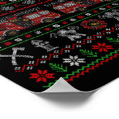 Ugly Xmas Sweater Style Fire Truck Firefighter Chr Poster (Ecke)