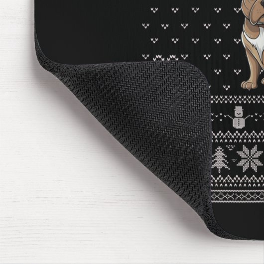 Ugly Xmas Sweater Style Frenchie Dog Reindeer Chri Mousepad (Ecke)