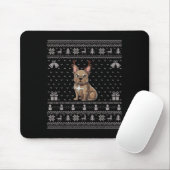 Ugly Xmas Sweater Style Frenchie Dog Reindeer Chri Mousepad (Mit Mouse)
