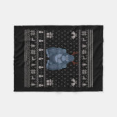 Ugly Xmas Sweater Style Gorilla Rentier Weihnachte Fleecedecke (Vorderseite (Horizontal))