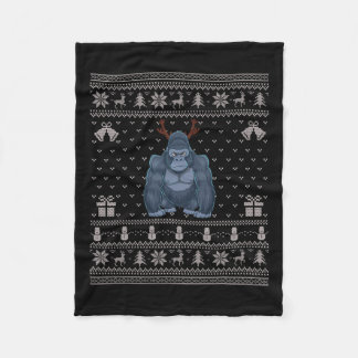 Ugly Xmas Sweater Style Gorilla Rentier Weihnachte Fleecedecke