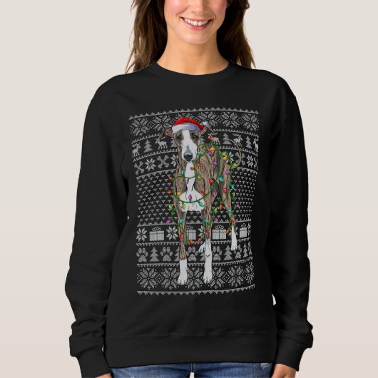 Ugly Xmas Sweater Style Italian Greyhound Dog Chri Sweatshirt (Vorderseite)