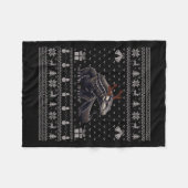 Ugly Xmas Sweater Style Komodo Dragon Reindeer Chr Fleecedecke (Vorderseite (Horizontal))