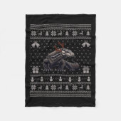 Ugly Xmas Sweater Style Komodo Dragon Reindeer Chr Fleecedecke (Vorderseite)