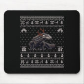 Ugly Xmas Sweater Style Komodo Dragon Reindeer Chr Mousepad (Vorne)