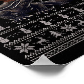 Ugly Xmas Sweater Style Komodo Dragon Reindeer Chr Poster (Ecke)