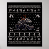 Ugly Xmas Sweater Style Komodo Dragon Reindeer Chr Poster (Vorne)