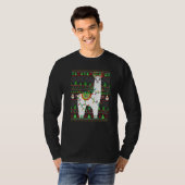 Ugly Xmas Sweater Style Lighting Alpaca Christmas T-Shirt (Vorne ganz)