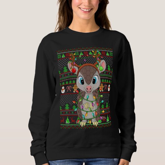 Ugly Xmas Sweater Style Lighting Armadillo Christm Sweatshirt (Vorderseite)