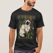 Ugly Xmas Sweater Style Lighting Balinese Cat Chri T-Shirt (Vorderseite)