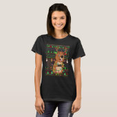 Ugly Xmas Sweater Style Lighting Beaver Christmas T-Shirt (Vorne ganz)
