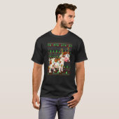 Ugly Xmas Sweater Style Lighting Cattle Christmas  T-Shirt (Vorne ganz)