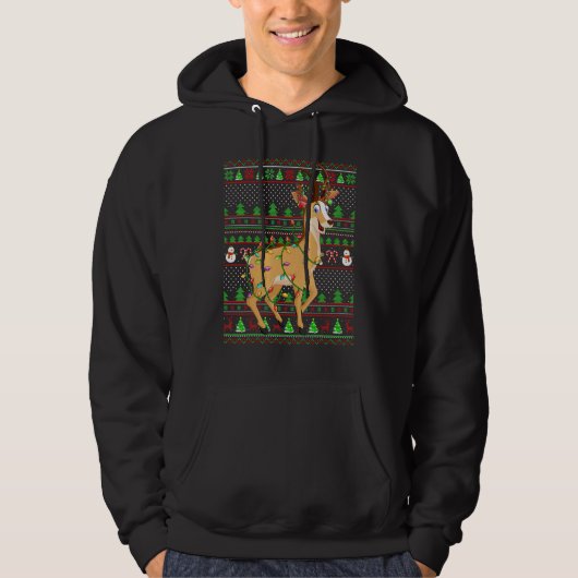 Ugly Xmas Sweater Style Lighting Chamois Christmas Hoodie (Vorderseite)