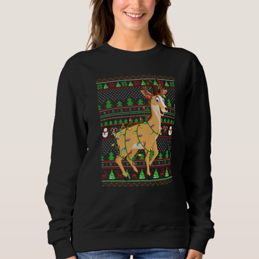 Ugly Xmas Sweater Style Lighting Chamois Christmas Sweatshirt (Vorderseite)