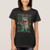 Ugly Xmas Sweater Style Lighting Dinosaur Christma T-Shirt (Vorderseite)
