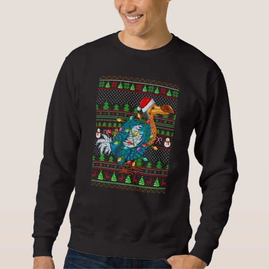 Ugly Xmas Sweater Style Lighting Dodo Bird Christm Sweatshirt (Vorderseite)