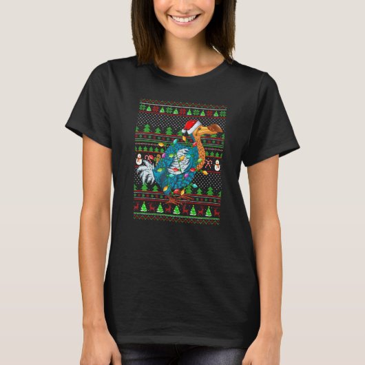 Ugly Xmas Sweater Style Lighting Dodo Bird Christm T-Shirt (Vorderseite)