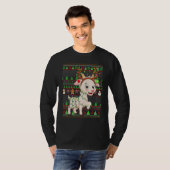 Ugly Xmas Sweater Style Lighting Goat Christmas T-Shirt (Vorne ganz)