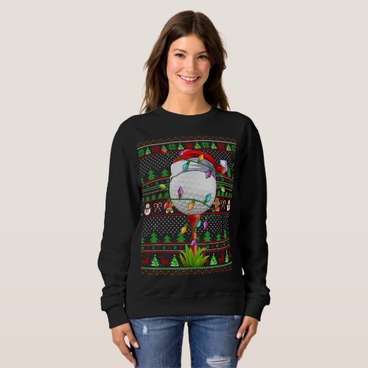 Ugly Xmas Sweater Style Lighting Golf Weihnachten Sweatshirt (Vorne ganz)