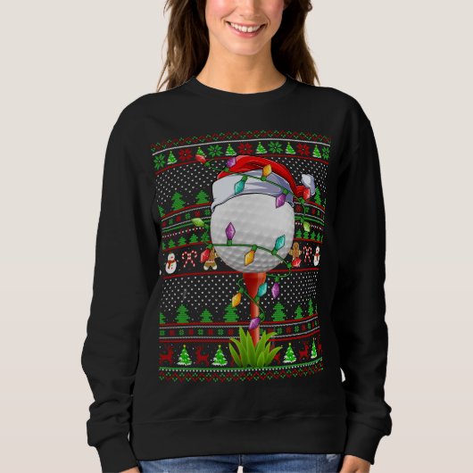 Ugly Xmas Sweater Style Lighting Golf Weihnachten Sweatshirt (Vorderseite)