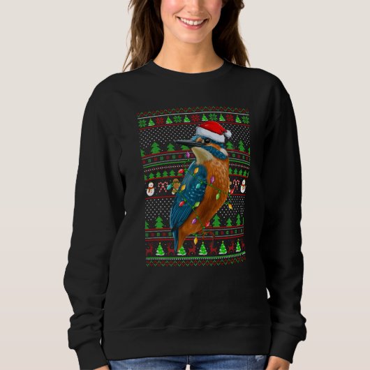 Ugly Xmas Sweater Style Lighting Kingfisher Bird C Sweatshirt (Vorderseite)